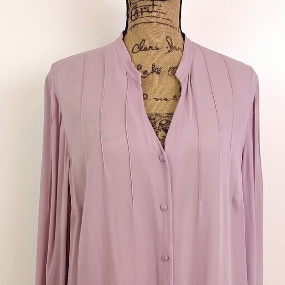 Lane Bryant Tops Lane Bryant Womens Sz 8 2 Blouse Pink 100 Silk